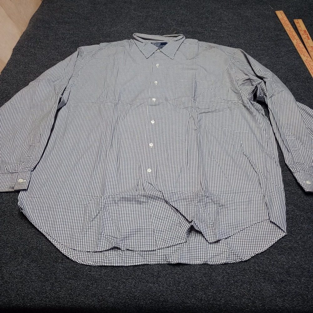 Polo Ralph Lauren Shirt Men XL Black White Check Kindred Cotton Button Up